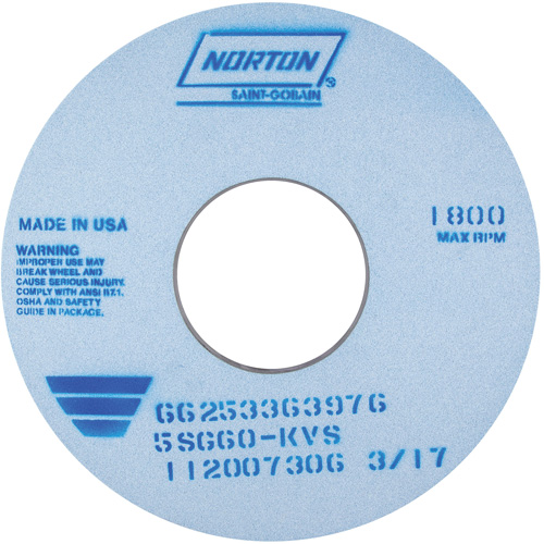 Tool Room Wheel, Type 01, Ceramic Alumina, 14" x 1" Groupe Belzile Dickner