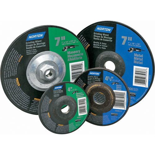 Gemini&reg; Depressed Centre Grinding Wheels, 4" x 1/4", 5/8" Arbor, Aluminum Oxide, Type 27 Groupe Belzile Dickner