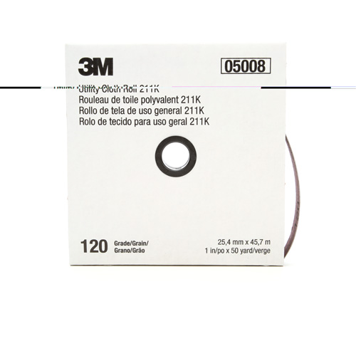 Rouleau de toile abrasive utilitaire 211K, Oxyde d'aluminium, 1" la x 150' lo, Grain 120 Groupe Belzile Dickner