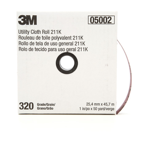 Rouleau de toile abrasive polyvalente 211K, Oxyde d'aluminium, 1" la x 150' lo, Grain 320 Groupe Belzile Dickner