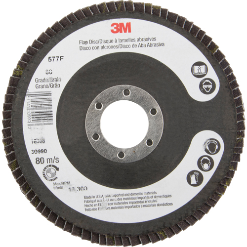 Flap Wheels - 577F Flap Discs, 4-1/2" x 7/8", Type 29, 80 Grit, Zirconium Groupe Belzile Dickner