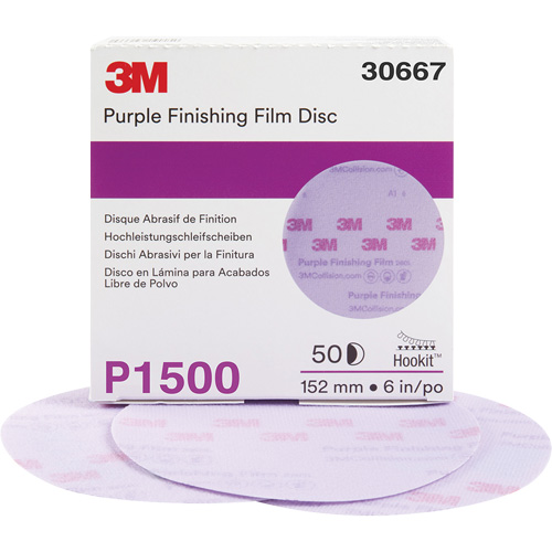 Disque de finition en pellicule violet Hookit, dia 6", Grain P1500, Oxyde d'aluminium Groupe Belzile Dickner