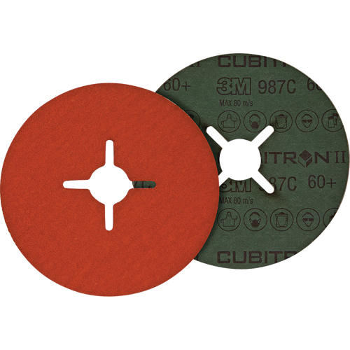 Cubitron II Fibre Discs - 987C, Ceramic Grain, 80+, 7" Dia x 7/8" Arbor Groupe Belzile Dickner