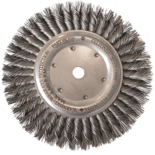 Brosses m&eacute;talliques &agrave; touret, Dia. 8", Fils 0,014", Arbre 5/8"-11, Acier Groupe Belzile Dickner