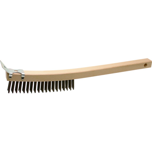 Brosse de nettoyage avec racloir, Acier, 3 x 19 rangs de fils, Longueur 13" Groupe Belzile Dickner