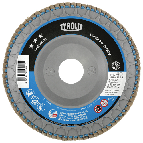 Disque &agrave; lamelles C-Trim robuste, 6" x 7/8", Type 29, Grain 40, Zirconium Groupe Belzile Dickner