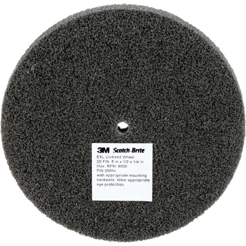 Scotch-Brite EXL Unitized Wheel, 5" x 1/2", 1/4" Arbor, Fine Grit, Silicon Carbide Groupe Belzile Dickner