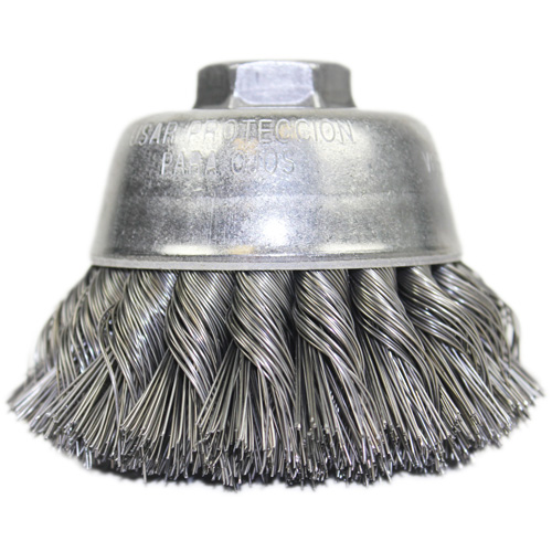 Brosse-boisseau &agrave; fil nou&eacute;, 3-1/2" dia. x 5/8"-11 arbre Groupe Belzile Dickner