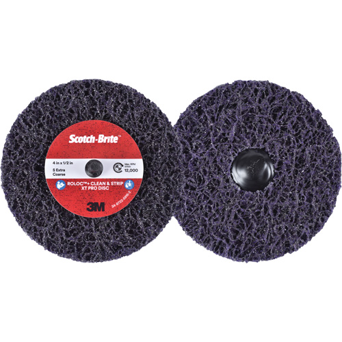 Scotch-Brite Roloc+ Clean & Strip XT Pro Disc, 4" Dia., Extra Coarse Grit, Silicon Carbide Groupe Belzile Dickner