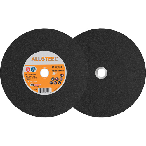 Meule pour scie &agrave; tronçonner AllSteel, 12" x 7/64", Arbre de 1", Type 1, Oxyde d'aluminium, 5100 Tr/min Groupe Belzile Dickner
