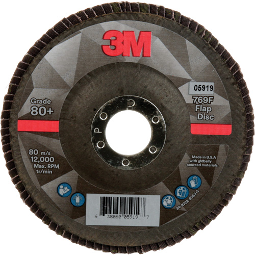 Disque &agrave; lamelles &agrave; changement rapide 769F, 5" x 7/8", Type 27, Grain 80+, C&eacute;ramique Groupe Belzile Dickner