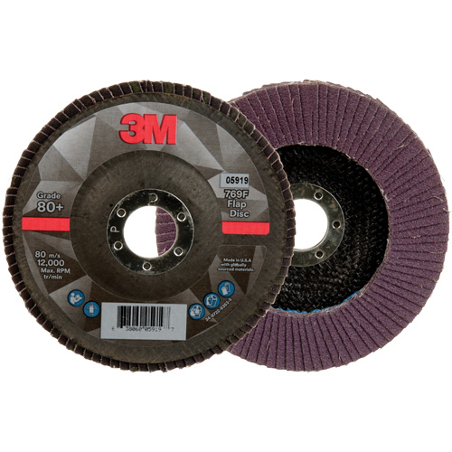 Disque &agrave; lamelles &agrave; changement rapide 769F, 5" x 7/8", Type 27, Grain 80+, C&eacute;ramique Groupe Belzile Dickner