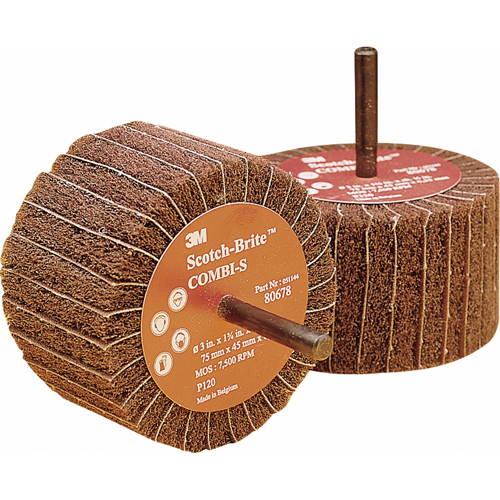 Combi Wheels, 3" Dia. x 1-3/4" W, 1/4" Arbor, Aluminum Oxide Groupe Belzile Dickner