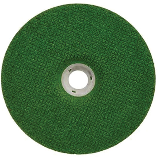 Green Corps Depressed Centre Wheel, 7" x 1/8", 7/8" Arbor, Ceramic, Type 27 Groupe Belzile Dickner