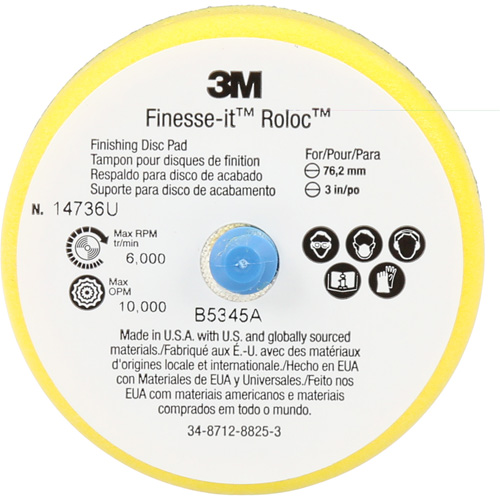 Tampon de finition pour disque Finesse-It Roloc, 3" dia. Groupe Belzile Dickner