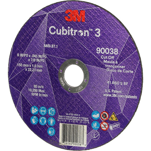 Cubitron 3 Cut-Off Wheel, 6" x 0.045", Type T27, Ceramic, 10200 RPM Groupe Belzile Dickner