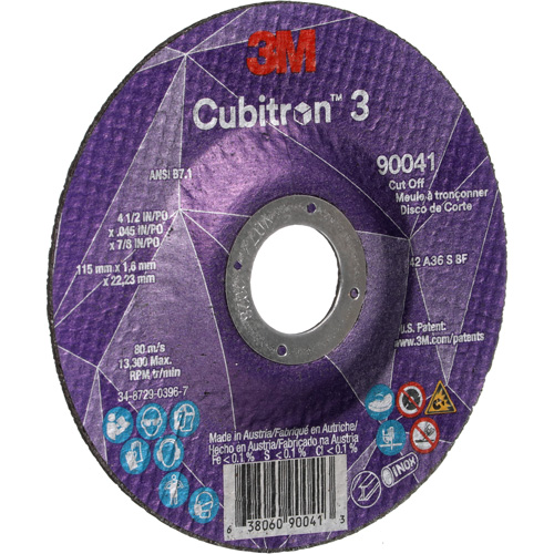Cubitron 3 Cut-Off Wheel, 4-1/2" x 0.045", 7/8" Arbor, Type T27, Ceramic, 13300 RPM Groupe Belzile Dickner