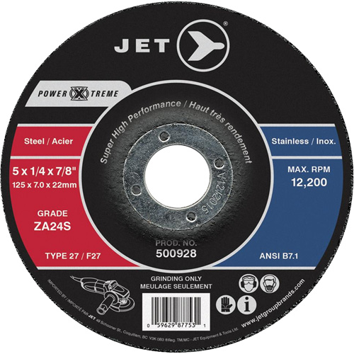 Meule Power-Xtreme ZA24S, 4-1/2" x 1/4", Arbre 7/8", Type 27 Groupe Belzile Dickner