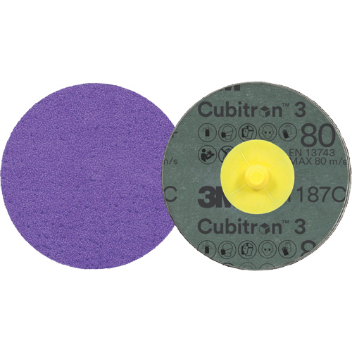 Disque en fibre Roloc Cubitron 3, 3" dia., Grain 80+, C&eacute;ramique Groupe Belzile Dickner