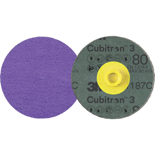 Cubitron 3 Roloc Fibre Disc, 4" Dia., 80+ Grit, Ceramic Groupe Belzile Dickner