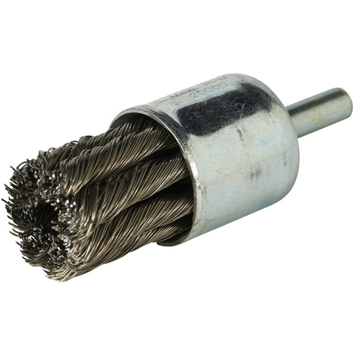 Stem Mounted Knotted Wire Brush, 3/4" Dia. x 1/4" Arbor Groupe Belzile Dickner
