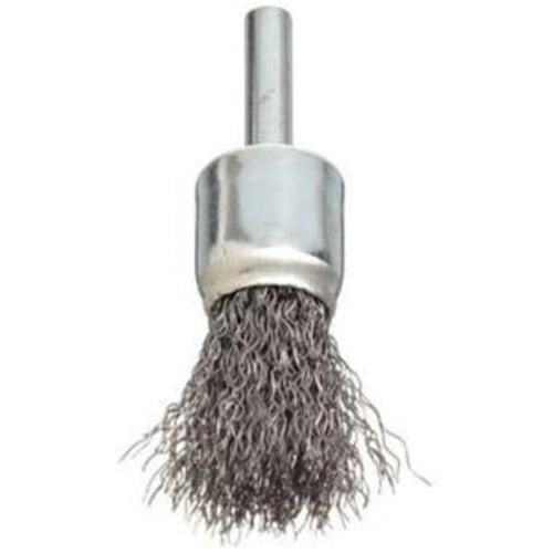 Stem Mounted Crimped Wire Brush, 3/4", 0.006" Fill, 1/4" Shank Groupe Belzile Dickner