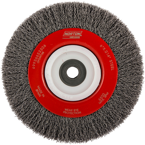Roue d'&eacute;tabli sertie, 6" dia., Fils 0,014", Arbre 1/2"-2 Groupe Belzile Dickner
