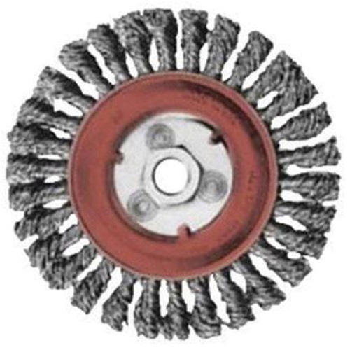 Full Cable Twist Wire Wheel, 5" Dia., 0.02" Fill, 5/8"-11 Arbor, Steel Groupe Belzile Dickner