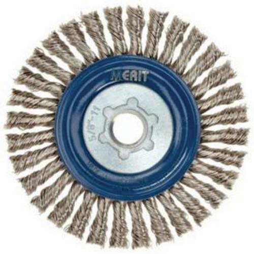 Stringer Bead Knot Wire Brush For Angle Grinders, 5" Dia., 0.02" Fill, 5/8"-11 Arbor, Stainless Steel Groupe Belzile Dickner