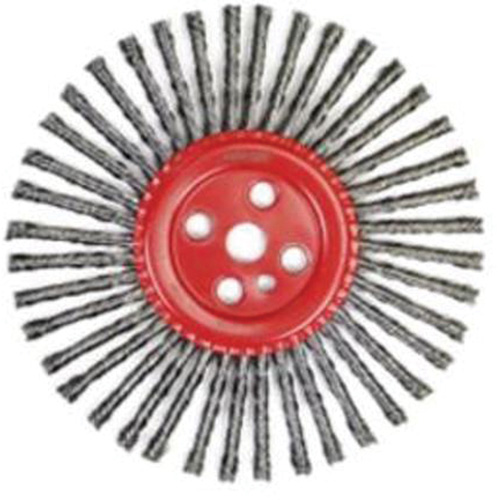 Stringer Bead Knot Wire Brush, 12" Dia., 0.035" Fill, 1" Arbor, Steel Groupe Belzile Dickner