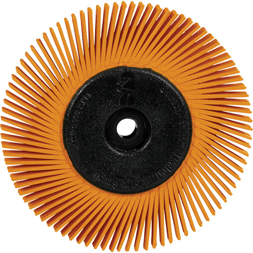 Brosse radiale en soies de pr&eacute;cision type A PN-RB avec adaptateur Scotch-Brite , C&eacute;ramique, Grain 80+, 6" dia. Groupe Belzile Dickner