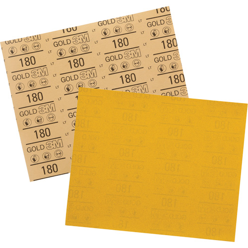 Feuille abrasive dor&eacute;e 12545, 9" x 11", Grain 180, Oxyde d'aluminium Groupe Belzile Dickner