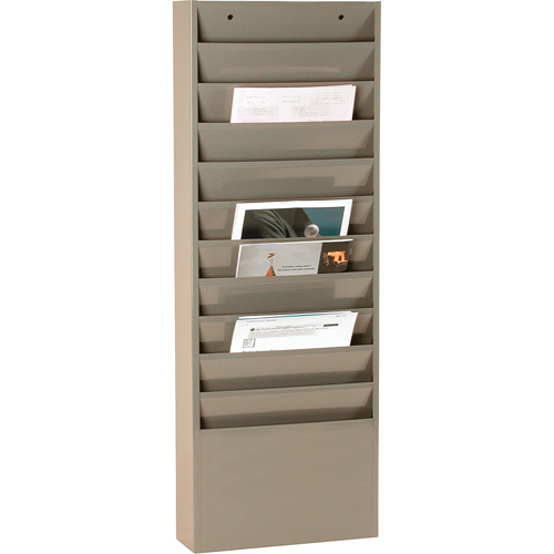 Literature Storage Racks, Stationary, 11 Slots, Steel, 13-1/4" W x 4-1/8" D x 36" H Groupe Belzile Dickner