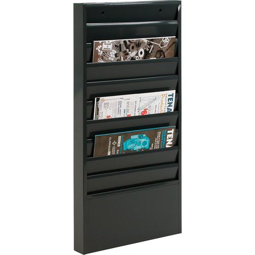 Literature Storage Racks, Stationary, 10 Slots, Steel, 13-1/8" W x 2" D x 26-1/4" H Groupe Belzile Dickner