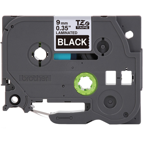 P-touch&reg; Labeling Systems, 9 mm x 314.96" or 8 m, White on Black Groupe Belzile Dickner
