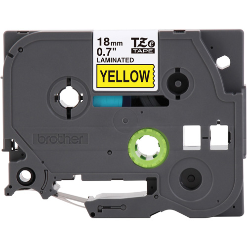 Tape Cartridge for P-touch&reg; Labeling System, 18 mm x 8 m, Black on Yellow Groupe Belzile Dickner