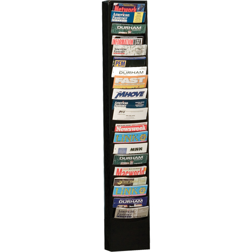 Literature Storage Racks, Stationary, 20 Slots, Steel, 9-3/4" W x 4-1/8" D x 58" H Groupe Belzile Dickner