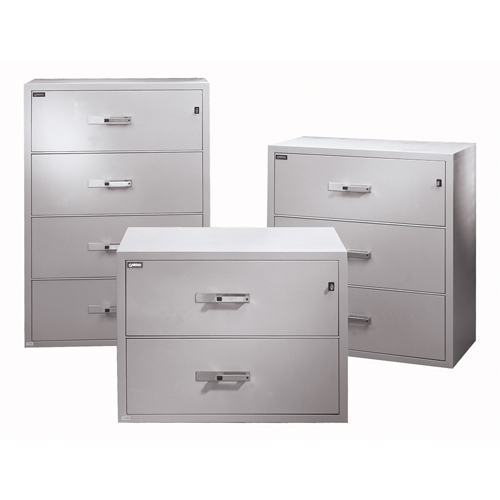 Fire Resistant Filing Cabinets, Steel, 2 Drawers, 38-3/4" W x 23-1/2" D x 29" H, Black Groupe Belzile Dickner