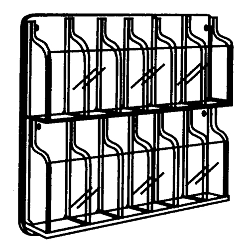 Literature Displays, Wall Mount, 9 Slots, Plastic, 30" W x 2" D x 36-7/8" H Groupe Belzile Dickner