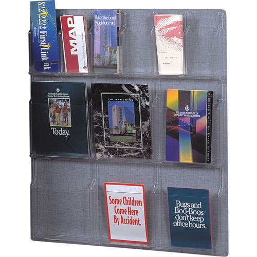 Literature Displays, Wall Mount, 6 Slots, Plastic, 30" W x 34-3/4" D x 34-3/4" H Groupe Belzile Dickner