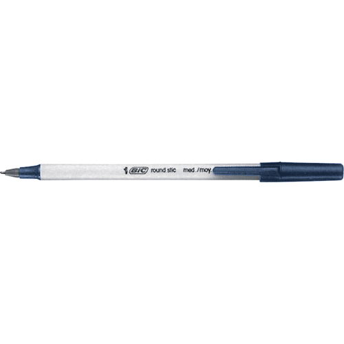 Bic&reg; Round Stic Ball Point Pen, Blue, 0.8 mm Groupe Belzile Dickner