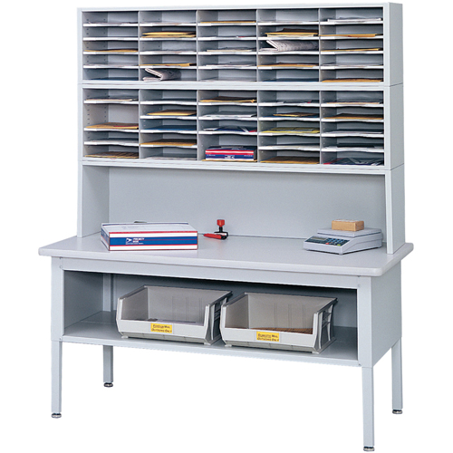 E-z Sort&reg; Mailroom Furniture-sorting Tables With Shelf-base Table With Shelf, 60" W x 28" D x 36" H, Laminate Groupe Belzile Dickner