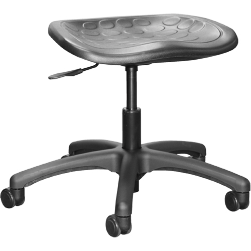Shoptech Ergonomic Industrial Stools, Mobile, Adjustable, 16" - 21-1/2", Polyurethane Seat, Black Groupe Belzile Dickner