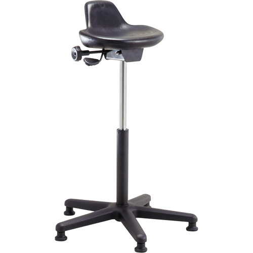 Shoptech Ergonomic Industrial Stools, Sit/Stand, Adjustable, 21" - 31", Polyurethane Seat, Black Groupe Belzile Dickner