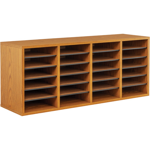 Casier &agrave; compartiments r&eacute;glable pour documentation, Stationnaire, 24 fentes, Bois, 39-1/4" la x 11-3/4" p x 16-1/4" h Groupe Belzile Dickner