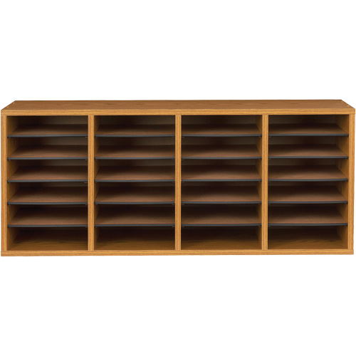 Casier &agrave; compartiments r&eacute;glable pour documentation, Stationnaire, 24 fentes, Bois, 39-1/4" la x 11-3/4" p x 16-1/4" h Groupe Belzile Dickner