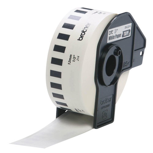 Tape Cartridge for P-touch&reg; Labeling System, 12 mm x 100', Black on White Groupe Belzile Dickner