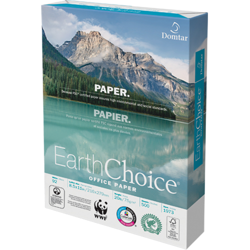 EarthChoice&reg; Office Paper, FSC, 8-1/2" x 11", 20 lbs., White Groupe Belzile Dickner