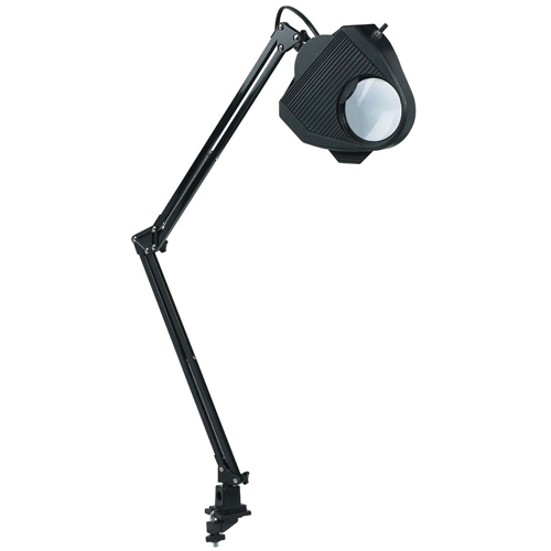 Magnifying Task Light, 60 W, Fluorescent/Incandescent/LED, Clamp, 40" Neck, Black Groupe Belzile Dickner