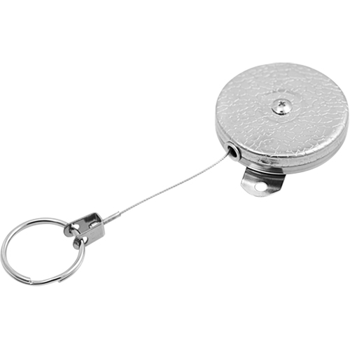 Self Retracting Key Chains, Chrome, 48" Cable, Mounting Bracket Attachment Groupe Belzile Dickner
